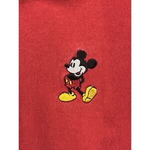 Disney Vintage embroidered Mickey Mouse Red Polo Golf Shirt men's size Large